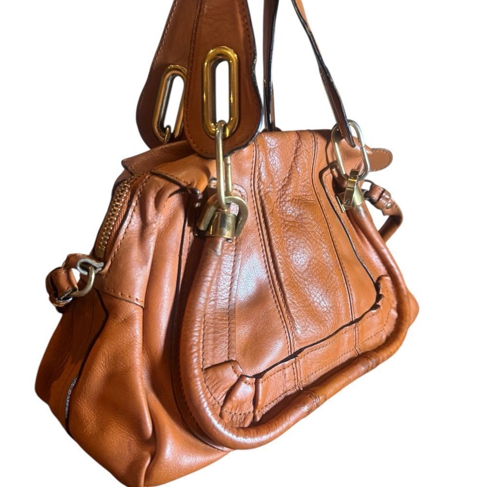 CHLOE Whiskey Brown Leather Small 2way Paraty Satchel - Picture 10 of 16